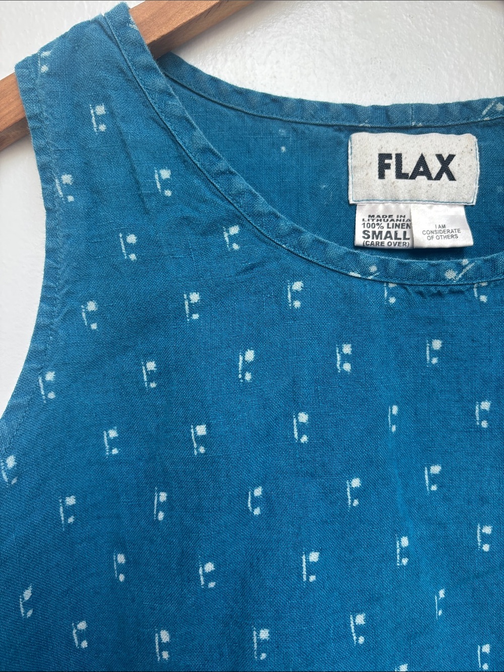 Flax Boxy Blue Linen Tank, S - Picture 3 of 4